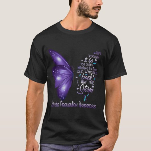 アムザストーム自殺防止認識度バターフル Tシャツ (正面)