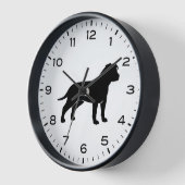 アムスタッフアメリカ(犬)スタッフォードテリアシルエット 壁時計 (傾斜)