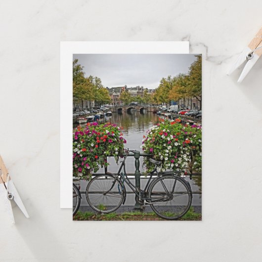 アムステルダムで自転車に乗りたい-はがき カード (正面/裏面インサイチュ)