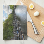 アムステルダムのお土産Singel Canal View キッチンタオル (四つ折り)