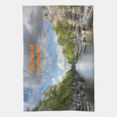 アムステルダムのお土産Singel Canal View キッチンタオル (縦)