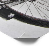 アムステルダムのオランダの冬の自転車の多く ポスター (角)