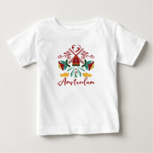 アムステルダムのオランダの抽象的なオランダのデザイン ベビーTシャツ