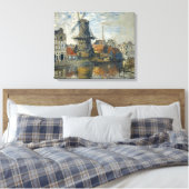 アムステルダムのオンベケンド・グラクトの風車 キャンバスプリント (インサイチュ (寝室))