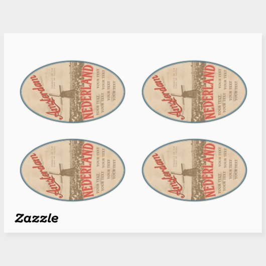 アムステルダムのシール 楕円形シール (シート)