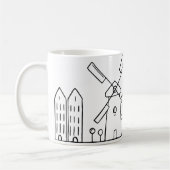 アムステルダムのスカイライン コーヒーマグカップ (左)