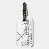 アムステルダムのスカイライン ラゲッジタグ (正面縦)