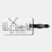 アムステルダムのスカイライン ラゲッジタグ (裏面横)