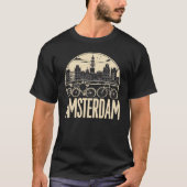 アムステルダムのスカイライン Tシャツ (正面)