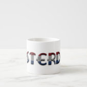 アムステルダムのネザーランドオランダの旗はタイポグラフィを着色します エスプレッソカップ (正面)