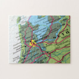 アムステルダムのネザーランド地図 ジグソーパズル