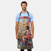 アムステルダムのポスター:ピンアップガールサイクリング。 エプロン (着用した状態)