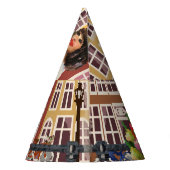 アムステルダムのポスター:ピンアップガールサイクリング。 パーティーハット (裏面)