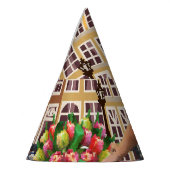 アムステルダムのポスター:ピンアップガールサイクリング。 パーティーハット (左)