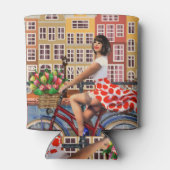 アムステルダムのポスター:ピンアップガールサイクリング。 缶クーラー (裏面)