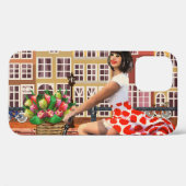アムステルダムのポスター:ピンアップガールサイクリング。 Case-Mate iPhoneケース (裏面 (横))