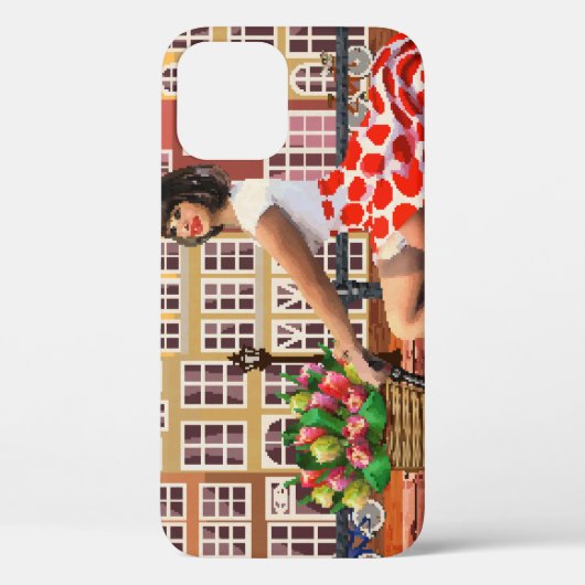 アムステルダムのポスター:ピンアップガールサイクリング。 Case-Mate iPhoneケース (裏面)