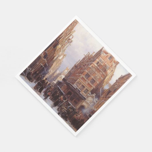 アムステルダムのユダヤ人地区(ヴィンテージシティシーン) スタンダードランチョンナプキン (角)