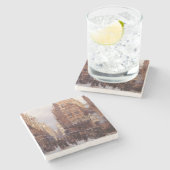 アムステルダムのユダヤ人地区(ヴィンテージシティシーン) ストーンコースター (横)