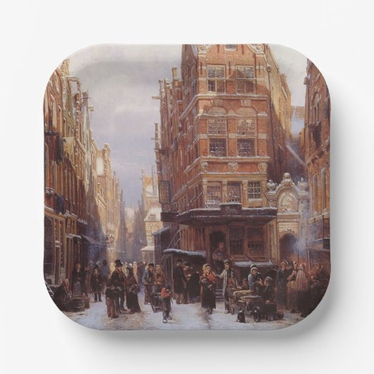 アムステルダムのユダヤ人地区(ヴィンテージシティシーン) ペーパープレート (正面)