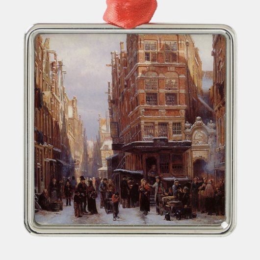 アムステルダムのユダヤ人地区(ヴィンテージシティシーン) メタルオーナメント (正面)
