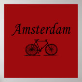 アムステルダムのレトロ自転車 ポスター (正面)