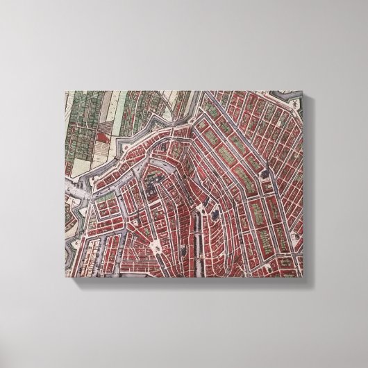 アムステルダムのレプリカ市地図1652 キャンバスプリント (正面)