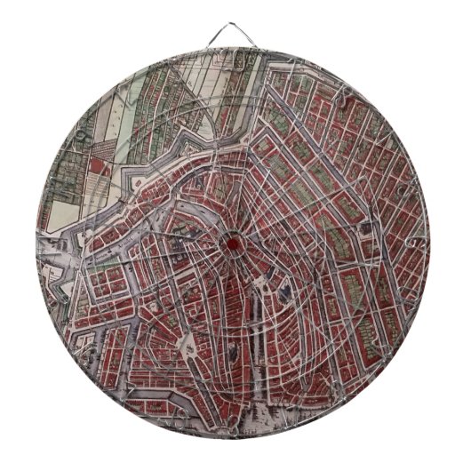 アムステルダムのレプリカ市地図1652 ダーツボード (正面)