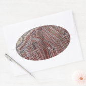 アムステルダムのレプリカ市地図1652 楕円形シール (封筒)