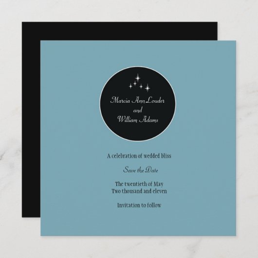 アムステルダムの保存日付: 淡いブルー セーブザデート (正面/裏面)