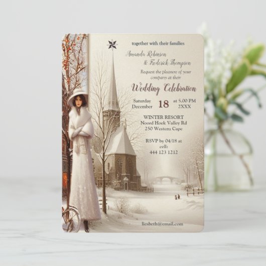 アムステルダムの冬のお祝い 招待状 (スタンド正面)