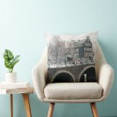 アムステルダムの冬の運河 クッション (椅子)