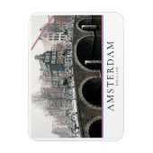 アムステルダムの冬の運河 マグネット (縦)