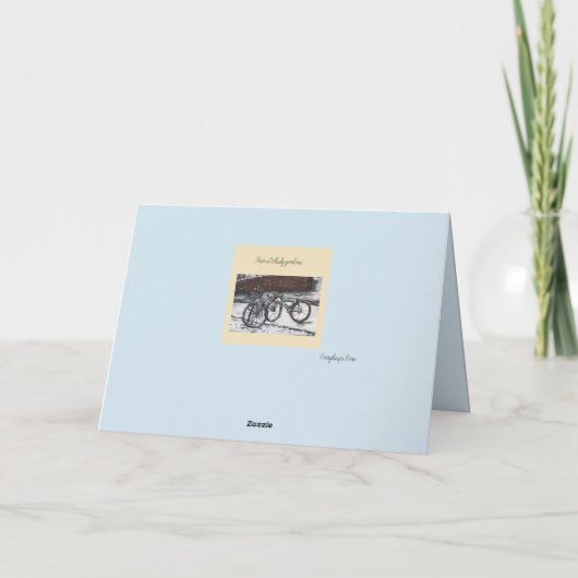 アムステルダムの冬 - サイクリストのクリスマスカード カード (裏面)