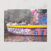 アムステルダムの古いオランダバージのコーヒーショップ ポストカード (正面)