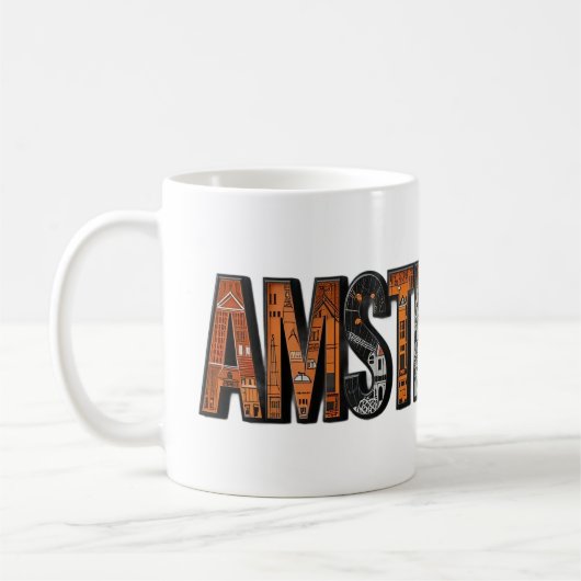 アムステルダムの味、「運河の街」マグカップ コーヒーマグカップ (左)