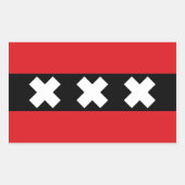 アムステルダムの四国旗 長方形シール (正面)