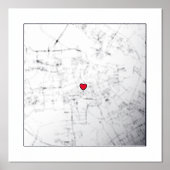 アムステルダムの地図,オランダモダンギフトエレガント 箔ポスター (正面)