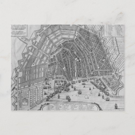 アムステルダムの地図, 1662 ポストカード (正面)