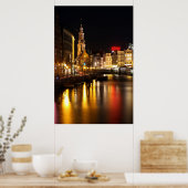 アムステルダムの夜のオランダ ポスター (キッチン)