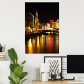 アムステルダムの夜のオランダ ポスター (ホームオフィス)