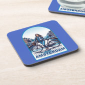 アムステルダムの女の子、自転車でブリッジ コースター (左側)