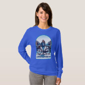 アムステルダムの女の子、自転車でブリッジ Tシャツ (正面フル)