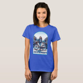 アムステルダムの女の子、自転車でブリッジ Tシャツ (正面フル)