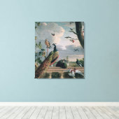 アムステルダムの宮殿とエキゾチックな鳥 キャンバスプリント (インサイチュ (ウッドフロア))