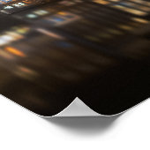 アムステルダムの家で夜のカラフル灯 ポスター (角)