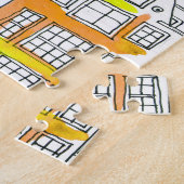 アムステルダムの家:水の色シームレスなパターン ジグソーパズル (側面)