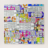 アムステルダムの家:水の色シームレスなパターン ジグソーパズル (横)