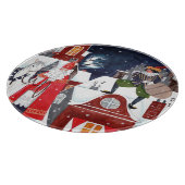 アムステルダムの屋根の上のシンタークラースとピート カッティングボード (角)