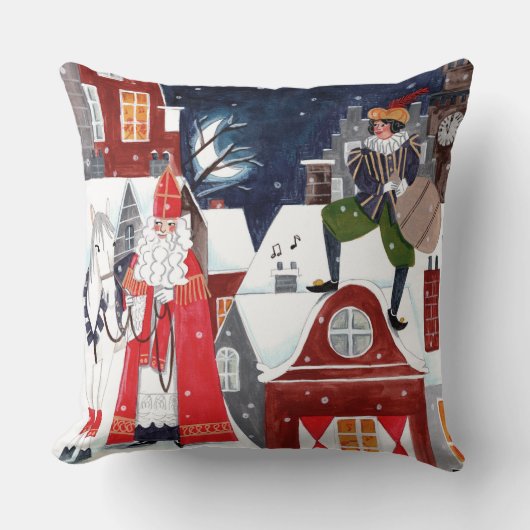 アムステルダムの屋根の上のシンタークラースとピート クッション (正面)